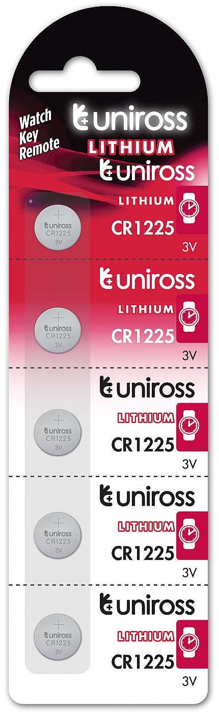 Uniross CR1225 Button Cell Lithium Battery (5pack)
