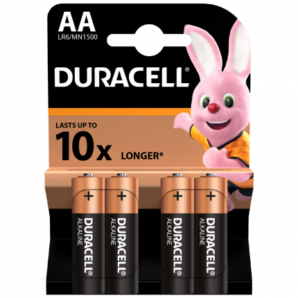 Duracell Alkaline Batteries AA 4pcs